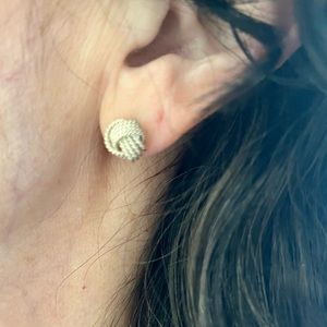 Love Knot silver post earrings